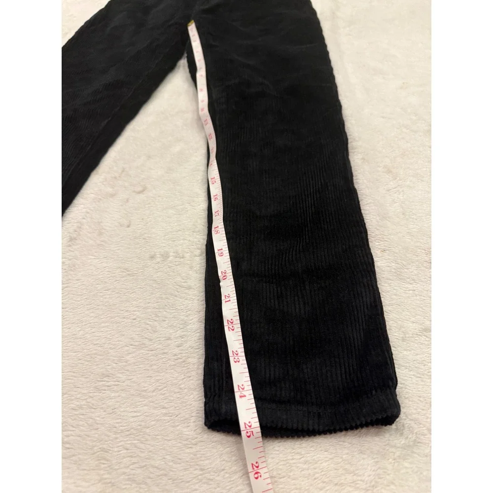Levis Kids Mini Mom Corduroy Pants Black High Waist Adjustable Tapered Size 12 R